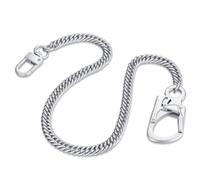 Ahiller Wallet Chain, 25''Heavy Duty Biker Wallet Chains for Men, Anti Lost Keychain,Belt,Pocket Jean Pant Chain for Keys(BK-Silver-1P)