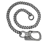 Ahiller Wallet Chain for Men, Lockable Carabiner with Tungsten Steel Taper, Heavy Duty Chain for Key Pocket Belt Jean (YK-Black)