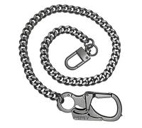Ahiller Wallet Chain for Men, Lockable Carabiner with Tungsten Steel Taper, Heavy Duty Chain for Key Pocket Belt Jean (DK-Black)