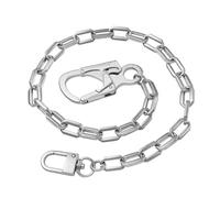 Ahiller Wallet Chains for Men Women, Heavy Duty Hip Hop Pants Jean Belt Key Chain with Double Lock Design(BK-Matte Sliver-1P)