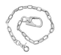 Ahilller wallet chains for men Heavy Duty Pocket Chain with Round Clasp, Men Chains for Keys, Jeans, Pants, Purse and Handbag（QK-Silver-1P）