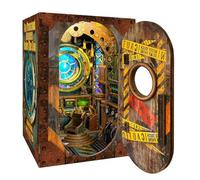 Ahilmrn DIY Book Nook Kit for Adults Miniature Dollhouse 3D Wooden Deep Sea Bookshelf Book Corner Open and Cose Luke Bookcase Model Building Gift Kit Decor