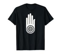 Ahimsa Jainism Hand Symbol DHARMACHAKRA Jain Dharma Value Graphic T-Shirt