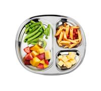 Ahimsa Stainless Steel Kids Plates - Divided Toddler Plates, Pediatrician Designed, Non Toxic Toddler Plate, Camping Plate, BPA Free & Dishwasher Safe (Single)