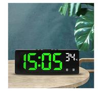 AHIOJEGX Alarm Clock Voice Control Digital Alarm Clock Temperature Dual Snooze Desktop Table Night Mode 12/24H Watch for Bedroom, Office& Travel(BW)