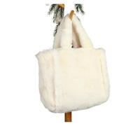 AHIOJEGX Fluffy Tote Bag Plush Tote Bag for Women Autumn Winter Furry Handbags Solid Color Chic Fuzzy Shopping Soft Fashion Ladies Shoulder(Beige,S)