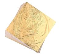 AHIOJEGX Gold leaf sheets 100/200Sheets Imitation Gold Leaf Gold Foil Sheets For Arts DIY Gilding Crafting Painting Picture Frames Furniture Decoration(100Pcs)