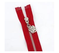 AHIOJEGX Metal Zipper 2/5Pcs 3# Metal Zippers 18-70cm Auto Lock Closed&Open Zip for Sewing Bags Pocket Wallet Garment Zipper Repair Accessories(Red,CLOSEEND-NO3-25CM_2PCS)