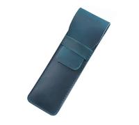 AHIOJEGX Pen case Handmade Leather Pencil Bag Fountain Pen Holder Vintage Retro Style Accessories(Blue-S)