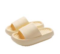 AHIOJEGX Shower Shoes Women Soft Platform Slippers Summer Thick Bottom Cloud Slides Non-Slip Flip Flops Plus Size(Yellow,42-43)