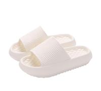 AHIOJEGX Shower Shoes Women Soft Platform Slippers Summer Thick Bottom Cloud Slides Non-Slip Flip Flops Plus Size(White,42-43)