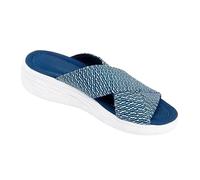 AHIOJEGX Shower Shoes Women Thick Bottom Slope With Non-slip Wear Beach Sandals Size 35-43(Blue,42)
