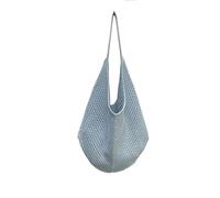 AHIOJEGX Woven Tote Bag Summer Lazy Weaving Large Capaci Single Oulder Tote Bag Beach Dumpling Ape Cotton(Blue)