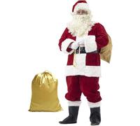 Ahititi Santa Claus Costume Deluxe Santa Claus Adult Costume 10 Pieces L Red