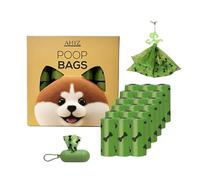 AHIZ Poop Bags. Eco-friendly, Thick, Strong, Leak-Proof Bags. Lavender Scented, Biodegradable. 24 rolls (360 bags total). Includes One Free Dispenser. Green, Bone Print Design. 15 Microns Thick.