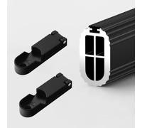 AHKFUL Heavy Duty Wardrobe Rail, Anti-Slip & Silent Wardrobe Pole, Thickened Aluminum Alloy Wardrobe Hanging Rail, Wardrobe Pole and Fittings with Screws, 3.0mm, Max Load 300 Lbs,Black,120cm