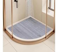 AHKFUL Non-Slip Anti Mould Corner Shower Mat for Inside Shower - PVC Loofah Design, Soft Comfortable Shower Tray Mat with Drainage Holes,A,(28inch) 70cm