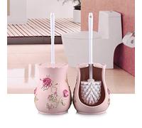 AHKGGM Nylon silkToilet Brush and Holder Pink peony Bathroom Toilet Brush Holder Set, Toilet Cleaning Brush Kit, Quick Drying Holder Set, for Bathroom and WC Toilet Floor-standing