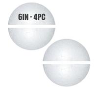AHKUNMT Styrofoam Half Balls 6 Inch,4PC Large White Half Foam Balls for Crafts, DIY Craft Giant Foam Balls for Home and School,Smooth Solid Round Balls (Half styrofoam-6in-4pc)