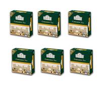 Ahmad Cardamom Black Tea Pack of 6 | (100 Tagged Teabags) - Aromatic & Warming Spiced Tea Blend - Premium Black Tea Infused with Real Cardamom - 100% Natural & Non-GMO