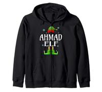 AHMAD Elf Xmas Funny Men's Family Matching Christmas AHMAD Zip Hoodie