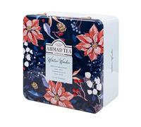 Ahmad Tea Christmas Selection Caddy - 40 Teabags Gift Tin - English Breakfast, Earl Grey, Cinnamon Haze & Chai Spice - Festive Tea Sampler from Winter Wonderland Collection