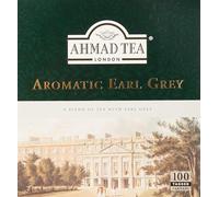 Ahmad Tea - Earl Grey Aromatic Pack of 100 Black Bag Tea 2 g with Ribbon