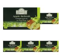 Ahmad Tea Fruit Black Tea | Apple Refresh Fruit Black Tea | 20 Teabag Sachets | 5 Pack