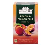 Ahmad Tea Fruit Black Tea | Peach & Passion Fruit Black Tea | 20 Teabag Sachets | 1 Pack