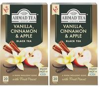 Ahmad Tea Fruit Black Tea | Vanilla, Cinnamon & Apple| 20 Teabag Sachets | 2 Pack