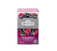 Ahmad Tea Fruit & Herbal Infusions | Mixed Berries & Hibiscus | 20 Teabag Sachets | 6 Packs