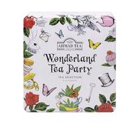 Ahmad Tea Gift Caddy | Wonderland Tea Party Selection Caddy | Black Teas & Green Tea | Perfect tea gift | 32 Teabag Sachets | 4 Flavours