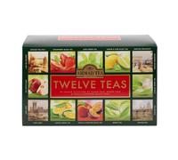 Ahmad Tea Twelve Teas Selection Pack | Black / Green / Fruit teas | Perfect tea gift | 60 Teabag Sachets | 12 Flavours