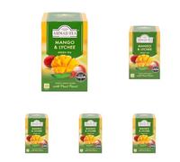 Ahmad Tea Green Tea | Mango & Lychee Green Tea | 20 Teabag Sachets | 5 Pack