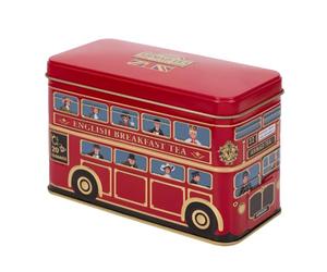 Ahmad Tea London Bus Money Box Caddy with English Breakfast Tea - 20 Teabags