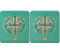 Ahmad Tea London Gift Boxes | Green Crest Tea Selection Caddy | Black, Green & Fruit Tea Selection | British Tea Gift | 32 Teabags | 4 Tea Blends (Pack of 2)