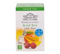 Ahmad Tea Mango & Lychee Cold Brew Green Iced Tea - 6 x 20 Teabags,