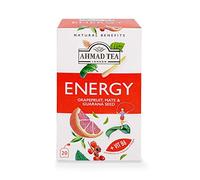 Ahmad Tea Natural Benefit Tea | Grapefruit, Mate & Guarana Seed "Energy" Infusion | 20 Teabag Sachets | 1 Pack