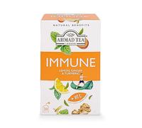 Ahmad Tea Natural Benefit Tea | Lemon, Ginger & Turmeric "Immune" Infusion | 20 Teabag Sachets | 1 Pack