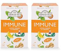 Ahmad Tea Natural Benefit Tea | Lemon, Ginger & Turmeric "Immune" Infusion | 20 Teabag Sachets | 2 Pack