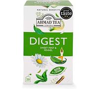 Ahmad Tea Natural Benefit Tea | Sweet Mint & Fennel "Digest" Infusion | 20 Teabag Sachets | 6 Packs