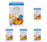 Ahmad Tea Peach & Passion Fruit Cold Brew | Black Tea - 20 Teabag Sachets (Pack of 5)