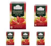 Ahmad Tea Strawberry Sensation Fruit Black Tea - 20 Teabags (Pack of 5)