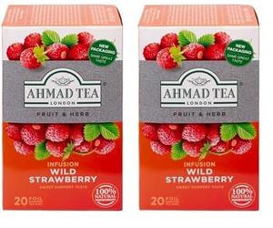 Ahmad Tea Wild Strawberry Fruit & Herbal Infusion - 20 Teabags (Pack of 2)
