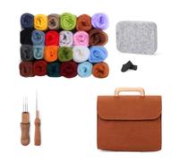 Ahmany 24 Color Needle Felting Supplies with Step by Step Instruction Beginner Animal Needle Set Wool Supplies for Beginner