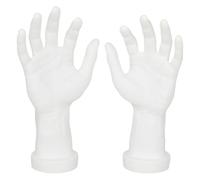 Ahmany 2Pcs Mannequin Hands for Nails Art Practice and Design Projects Sturdy PVC Materials Mannequin Hands for Rings Display Jewelry Display Stand