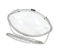 Ahmany Clear Acrylic Clutches Purses Transparent Evening Handbags with Gold Chain Strap Football Shape Crossbody Shoulder Bag Clear Clutch Purses