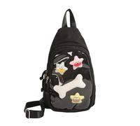 Ahmany Fashionable Anime Themed See Through Shoulder Bag Spacious Interior Adjustable Strap Chest for Shopping and Travel Transparent Anime with Accessories