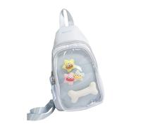 Ahmany Fashionable Anime Themed See Through Shoulder Bag Spacious Interior Adjustable Strap Chest for Shopping and Travel Transparent Anime with Accessories