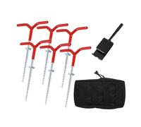 Ahmany Heavy Duty Ice Shelter Pegs Set of 6 Includes Installation Adapter for Rapid Placement Alloy Steel Stakes